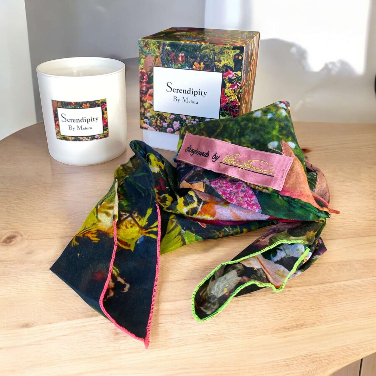 SILK scarf & candle bundle