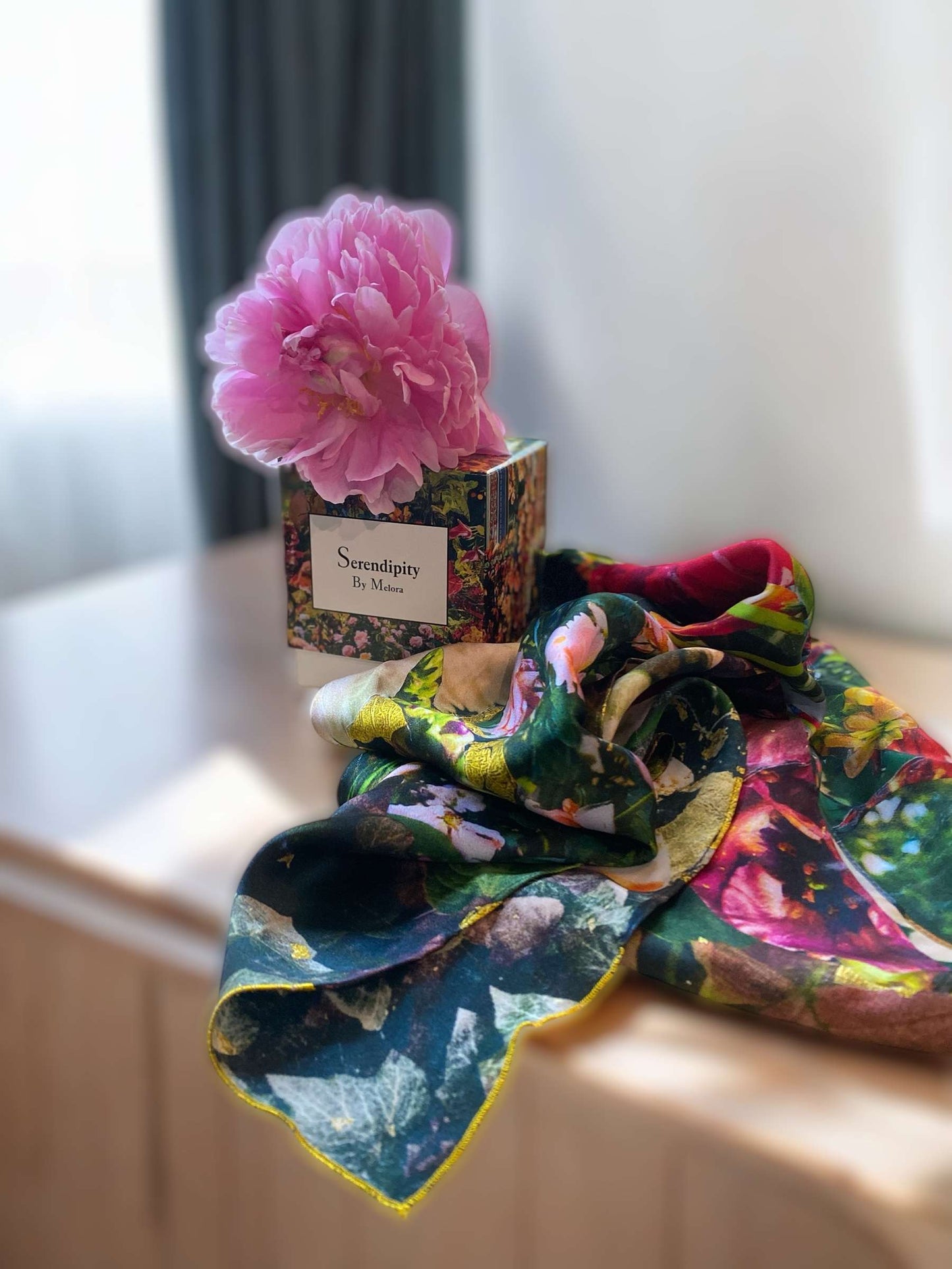 SILK scarf & candle bundle